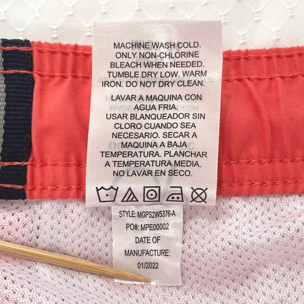 Ocean Pacific OP Mens Swim Shorts‎ M/32-34 Coral Side Stripes Mesh Lined Trunks